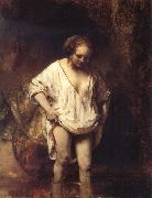 REMBRANDT Harmenszoon van Rijn Hendrickje Bathing in a River painting